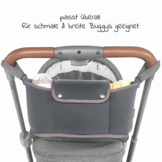 Zamboo Organizer Neopren für Kinderwagen und Buggy - Dunkelgrau