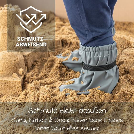 Zamboo Regenfüßlinge Overshoes, wasserdicht und winddicht, mit Gummizug - Grau