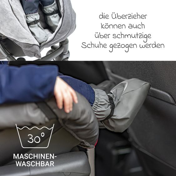 Zamboo Regenfüßlinge Overshoes, wasserdicht und winddicht, mit Gummizug - Grau