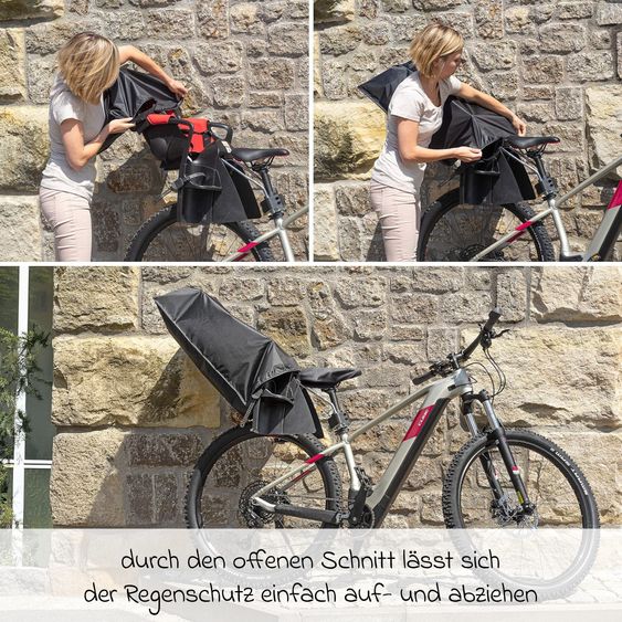 Zamboo Regenschutz für Kinder-Fahrradsitze (passend für Römer, Hamax, Thule etc.) - Schwarz