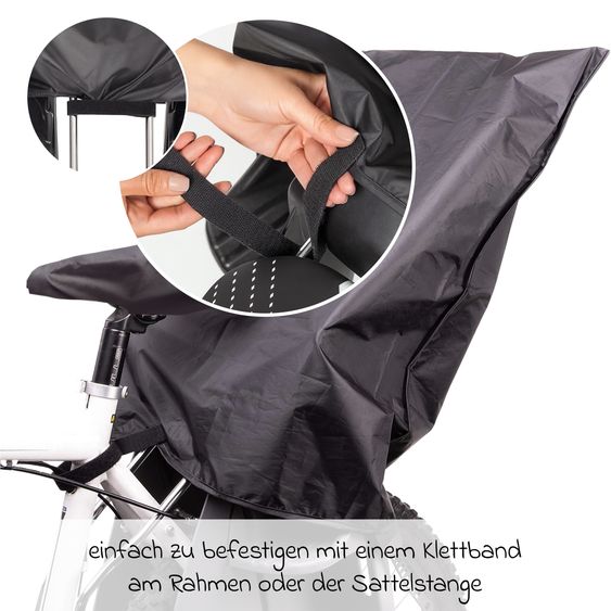 Zamboo Regenschutz für Kinder-Fahrradsitze (passend für Römer, Hamax, Thule etc.) - Schwarz