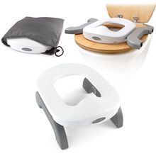 Travel potty / foldable toilet seat incl. storage bag - white gray