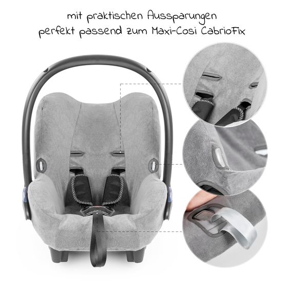 Zamboo Sommerbezug / Schutzbezug für Babyschale Maxi-Cosi CabrioFix - Grau