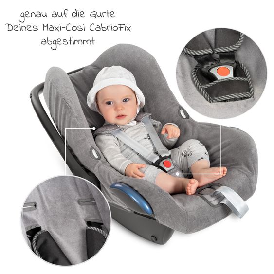 Zamboo Sommerbezug / Schutzbezug für Babyschale Maxi-Cosi CabrioFix - Grau