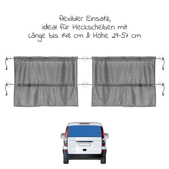 Zamboo Sunshade rear window for minibuses - Dark gray