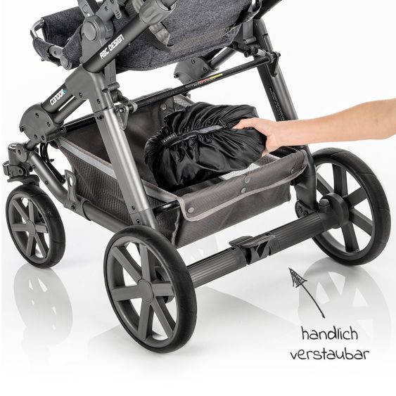 Zamboo Transporttasche für Buggy und Kindersitz inkl. Radschutzhüllen - Grau