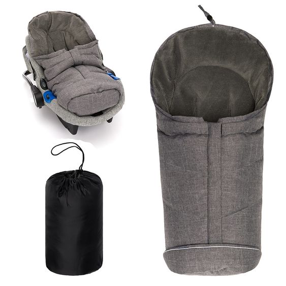 Zamboo Universal Down Footmuff for Car Seat & Baby Carrycot - Melange Light Grey