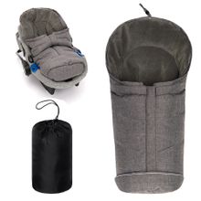 Universal Down Footmuff for Car Seat & Baby Carrycot - Melange Light Grey