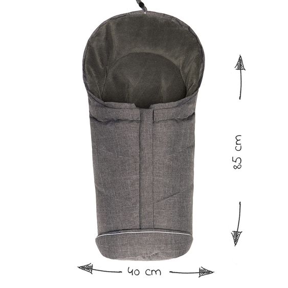 Zamboo Universal Down Footmuff for Car Seat & Baby Carrycot - Melange Light Grey