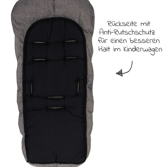 Zamboo Universal Daunen-Fußsack für Kinderwagen & Buggy - Melange Hellgrau