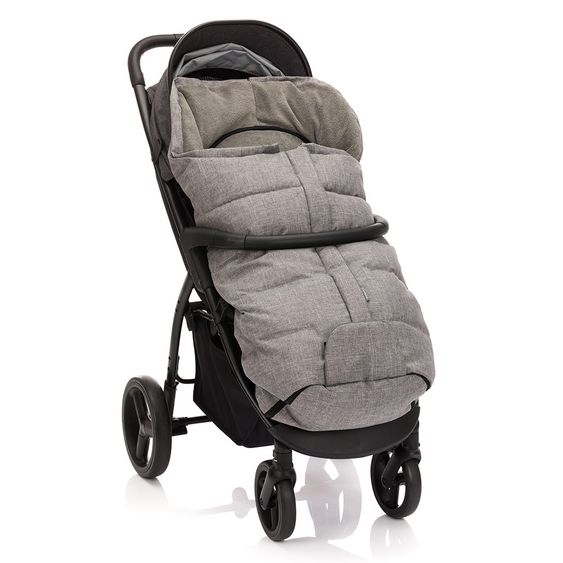 Zamboo Universal Daunen-Fußsack für Kinderwagen & Buggy - Melange Hellgrau