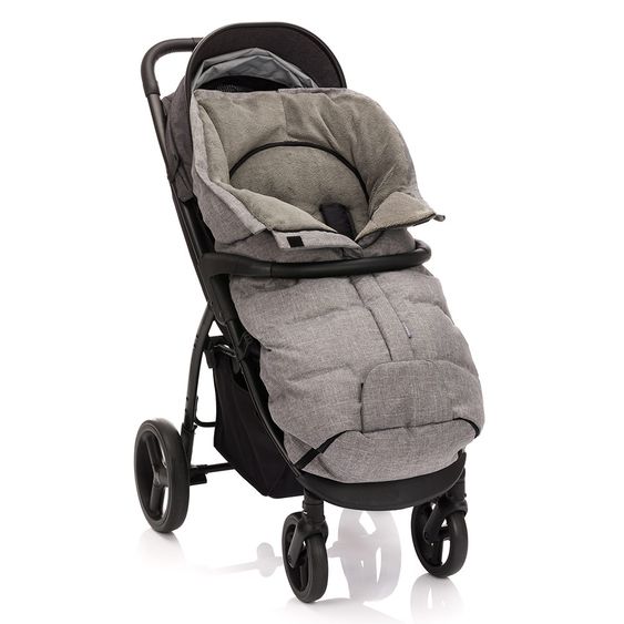 Zamboo Universal Daunen-Fußsack für Kinderwagen & Buggy - Melange Hellgrau