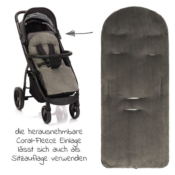 Zamboo Universal Down Footmuff for Stroller & Buggy - Melange Light Grey