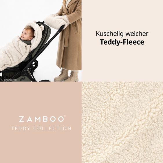 Zamboo Moufles Universelles Pour Poussette & Buggy - Teddy - Beige