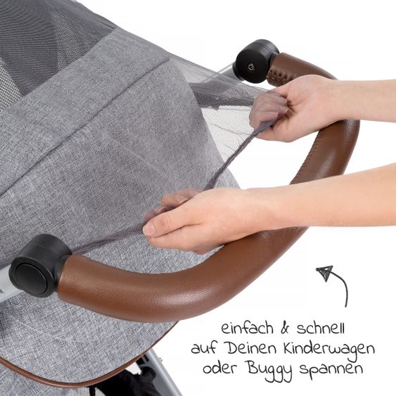 Zamboo Universal Insektenschutz / Mückennetz für Kinderwagen, Buggy - Grau