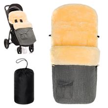 Universal Lambskin Footmuff for Stroller & Buggy - Melange Light Grey