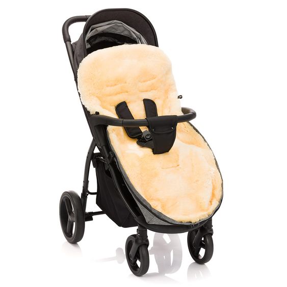 Zamboo Universal Lammfell-Fußsack für Kinderwagen & Buggy - Melange Hellgrau