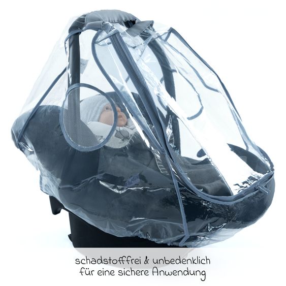 Zamboo Universal Regenschutz für Babyschale mit Reißverschluss (z.B. Maxi-Cosi, Cybex, Römer)