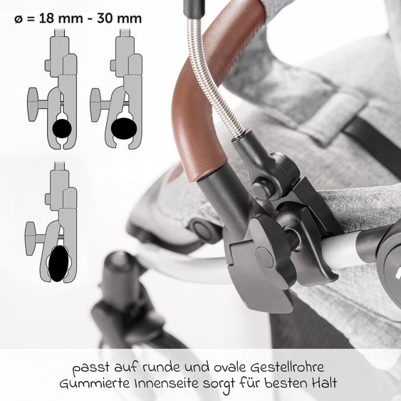 Zamboo Universal Sonnenschirm für Kinderwagen und Buggy - Grau