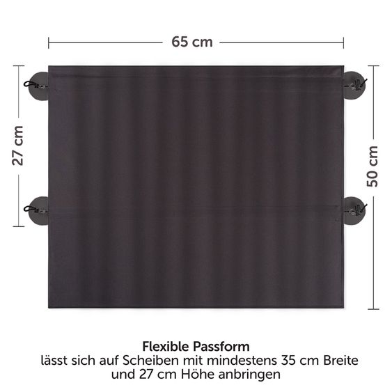 Zamboo Universal sun protection for your car with curtain function & UV protection - Anthracite
