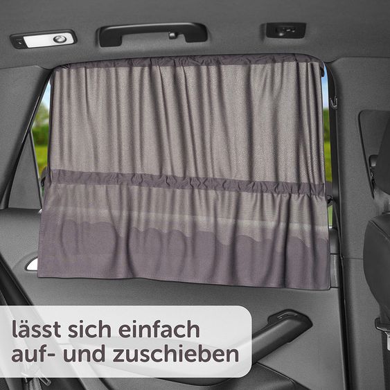 Zamboo Universal sun protection for your car with curtain function & UV protection - Anthracite