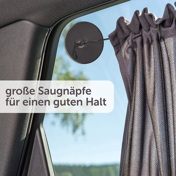 Zamboo Universal sun protection for your car with curtain function & UV protection - Anthracite