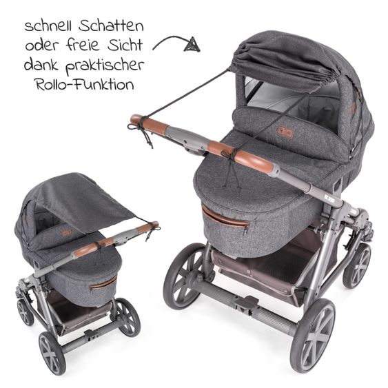 Zamboo Universal Sonnensegel Deluxe für Kinderwagen und Buggy - Grau