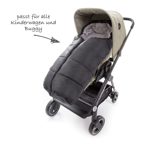 Zamboo Universal Thermo-Fußsack Basic für Kinderwagen und Buggy - Schwarz Grau