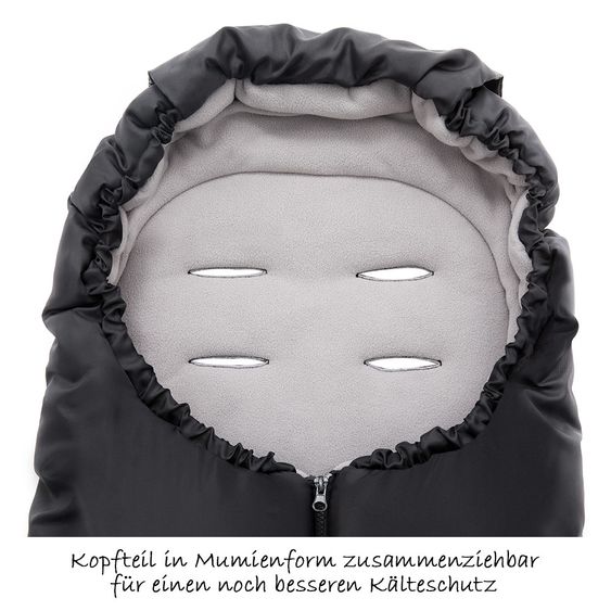 Zamboo Universal Thermo-Fußsack Basic für Kinderwagen und Buggy - Schwarz Grau