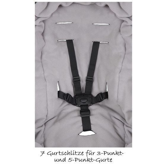 Zamboo Universal Thermo-Fußsack Basic für Kinderwagen und Buggy - Schwarz Grau