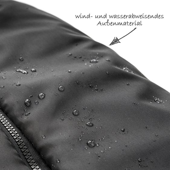 Zamboo Universal Thermo-Fußsack Comfort für Babyschale, Auto-Kindersitz und Babywanne - Schwarz Grau