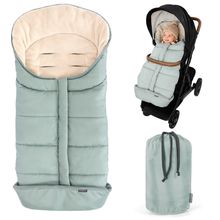Universal Thermo Fußsack Multifunktion Comfort für Kinderwagen und Buggy - Grün Beige