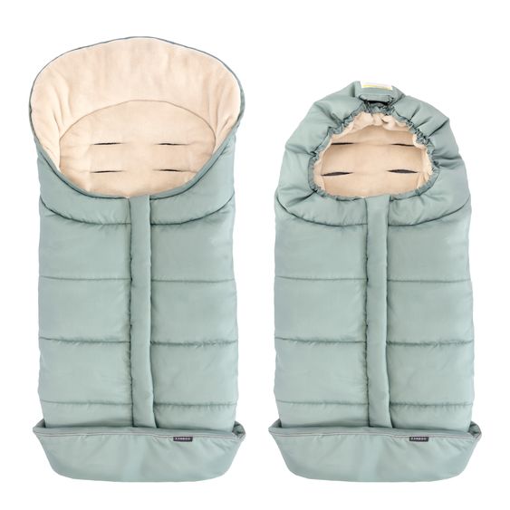 Zamboo Universal Thermo Fußsack Multifunktion Comfort für Kinderwagen und Buggy - Grün Beige