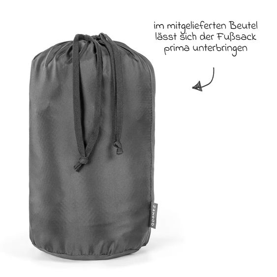 Zamboo Universal Thermo Fußsack Multifunktion Comfort für Kinderwagen und Buggy - Schwarz Grau