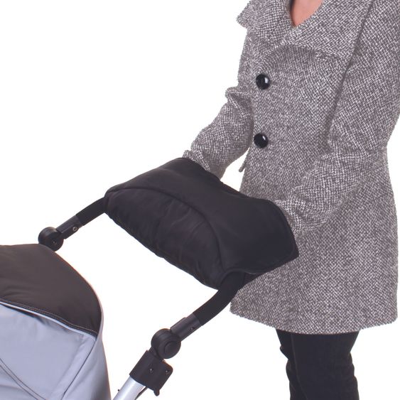 Zamboo Universal Thermo-Handmuff für Kinderwagen und Buggy - Schwarz Grau