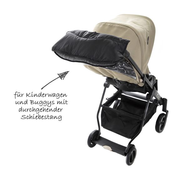 Zamboo Universal Thermo-Handmuff für Kinderwagen und Buggy - Schwarz Grau