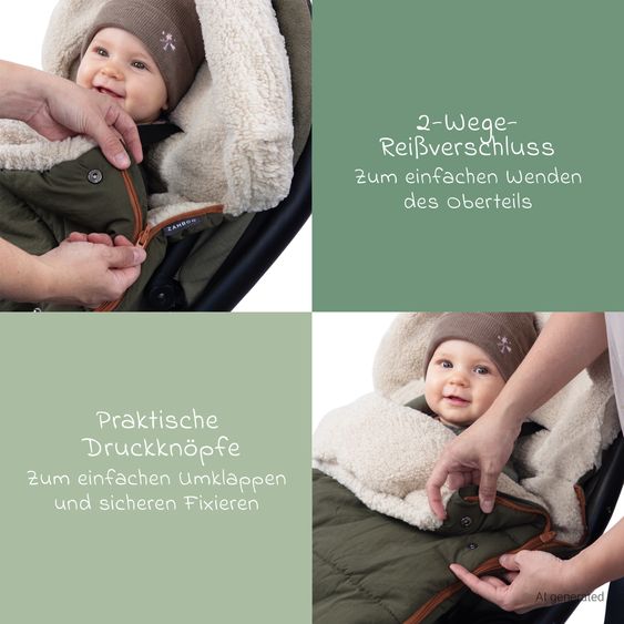Zamboo Universal Fußsack für Kinderwagen & Buggy - Olivgrün