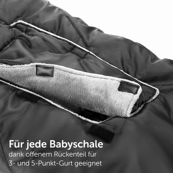 Zamboo Winter-Fußsack Babyschale PRO - für alle Gurtsysteme - Schwarz