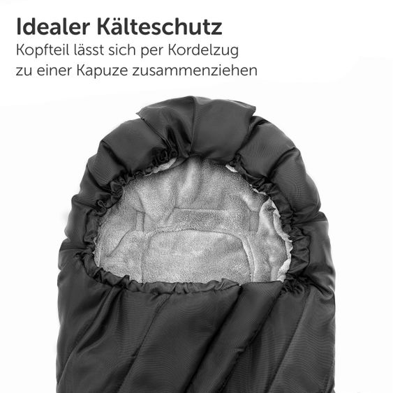 Zamboo Winter-Fußsack Babyschale PRO - für alle Gurtsysteme - Schwarz