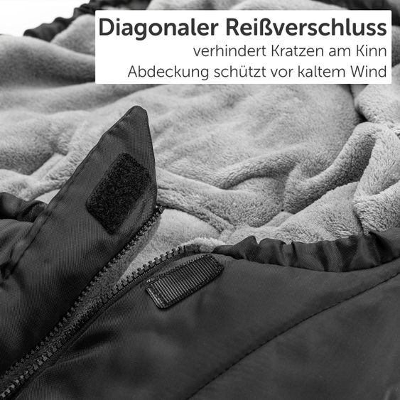 Zamboo Winter-Fußsack Babyschale PRO - für alle Gurtsysteme - Schwarz