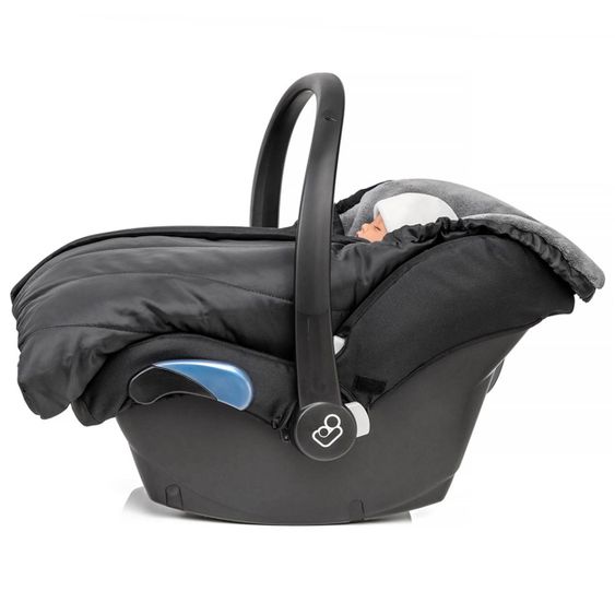 Zamboo Winter-Fußsack Babyschale PRO - für alle Gurtsysteme - Schwarz