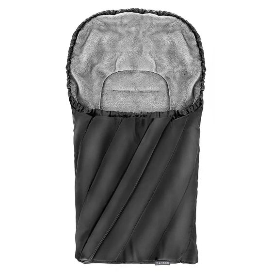 Zamboo Winter Footmuff Deluxe per seggiolino auto (Maxi-Cosi, Römer, ABC Design, Cybex e molti altri) - Nero Grigio