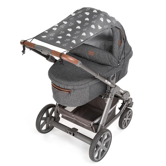 Zamboo Zamboo Sonnensegel für Kinderwagen - Schaf - Anthrazit