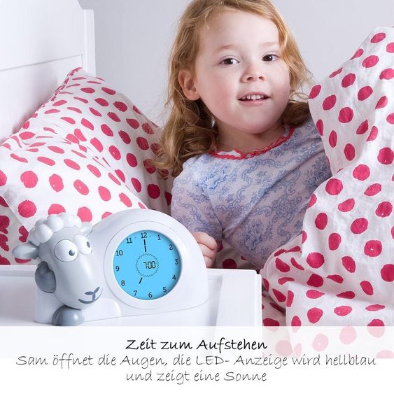 ZAZU Sleep Trainer & Night Light 2 in 1 Sam the Sheep - Grey