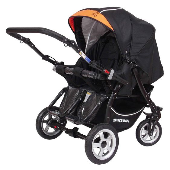 Zekiwa Geschwister- & Zwillingskinderwagen Duett - Black