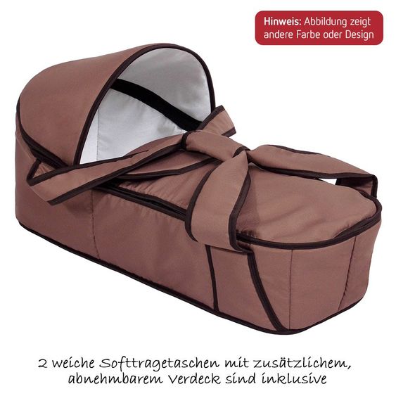 Zekiwa Geschwister- & Zwillingskinderwagen Duett - Black