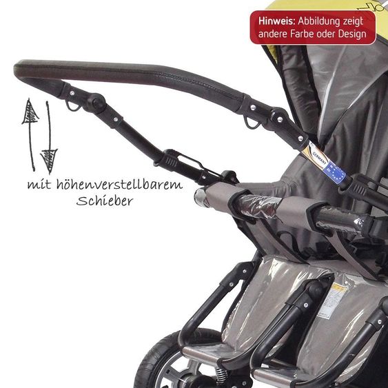 Zekiwa Geschwister- & Zwillingskinderwagen Duett - Black