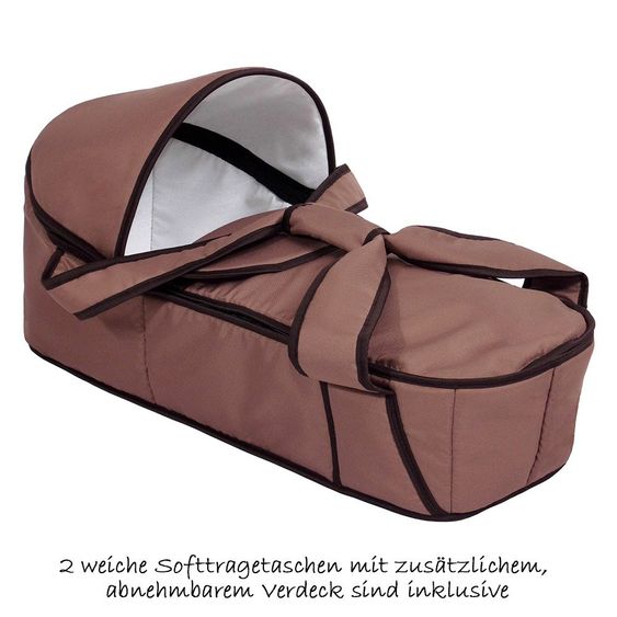 Zekiwa Geschwister- & Zwillingskinderwagen Duett - Cappuccino