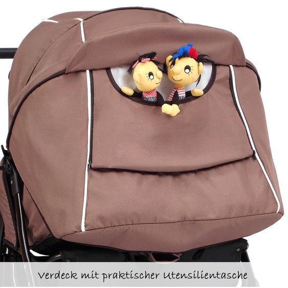 Zekiwa Geschwister- & Zwillingskinderwagen Duett Sport - Cappuccino