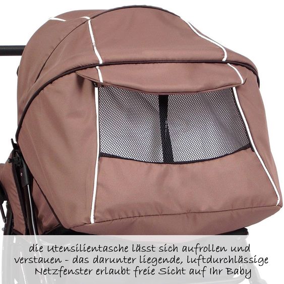 Zekiwa Geschwister- & Zwillingskinderwagen Duett Sport - Cappuccino